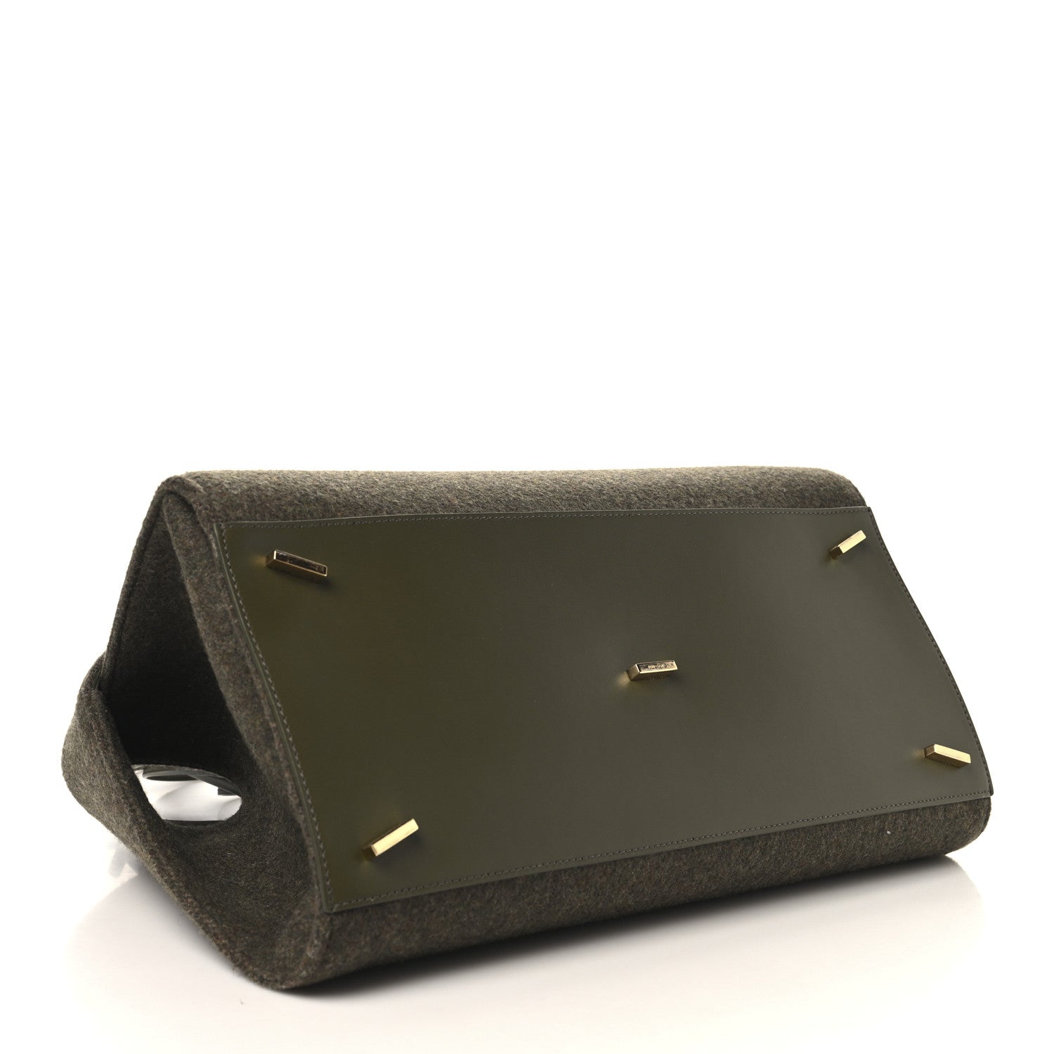 Salvatore Ferragamo Wool Felt Medium Hug Bag New Olive 4 of 10