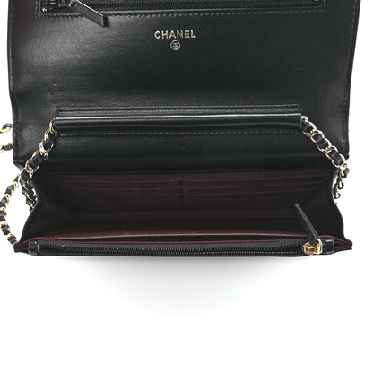 Chanel Lambskin Quilted Wallet On Chain WOC Black 5 of 12