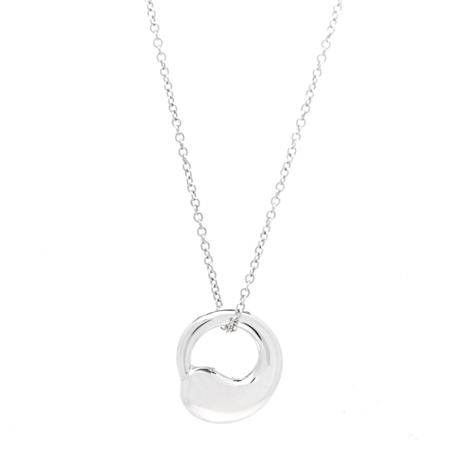 Tiffany Sterling Silver 12mm Elsa Peretti Eternal Circle Pendant Necklace 1 of 6