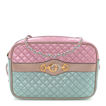 Gucci Laminated Nappa Trapuntata Small Zumi Shoulder Bag Rosa Lago Rame 1 of 11
