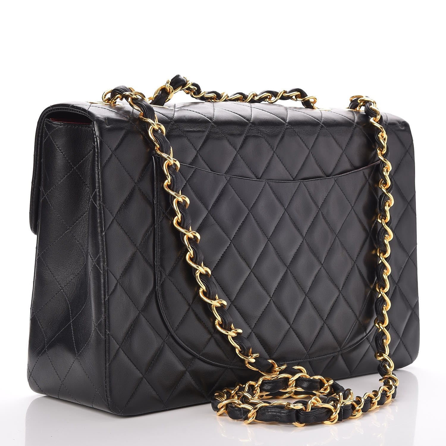 Chanel Lambskin Quilted XL Jumbo Single Flap Black 4 of 9