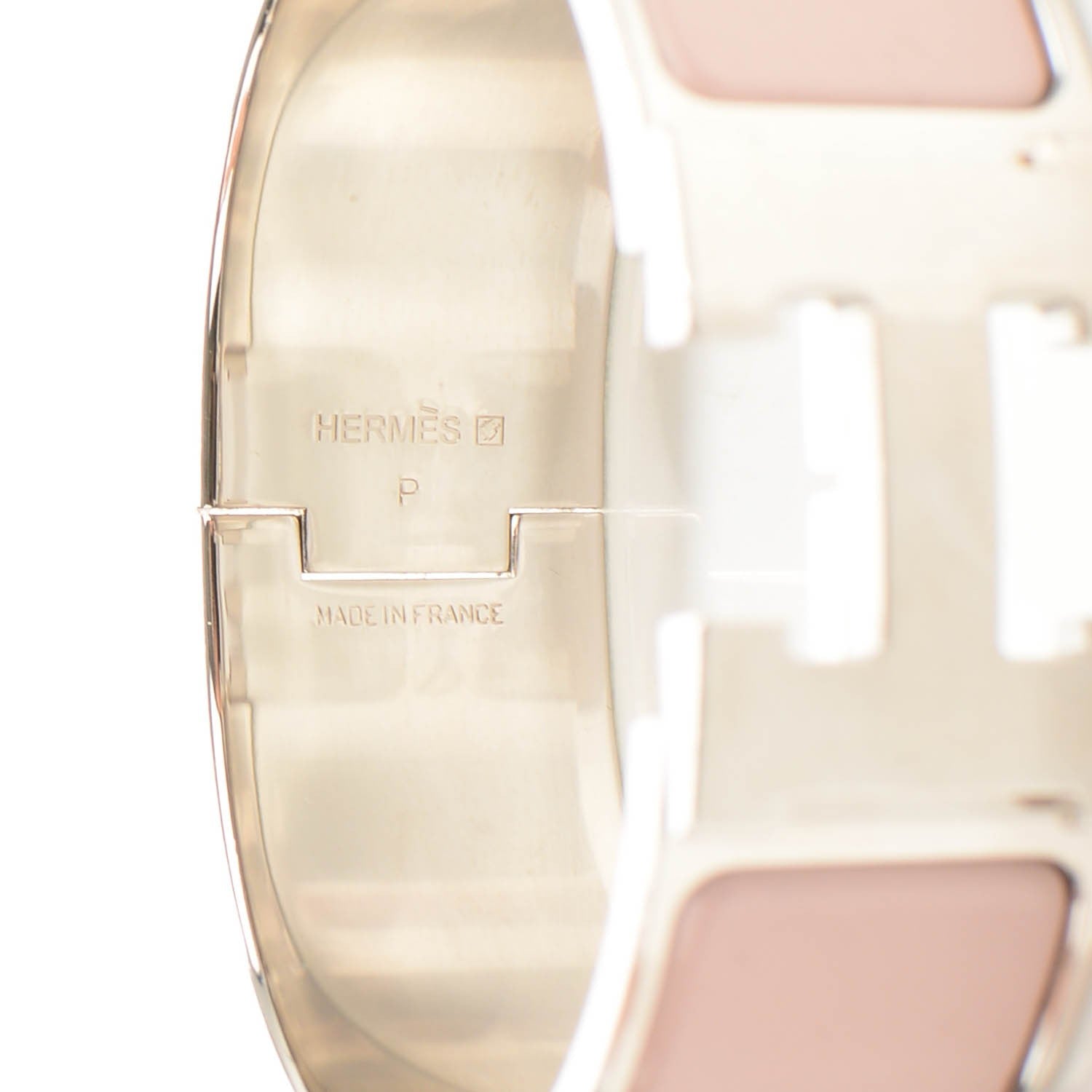 Hermes Enamel Wide Clic Clac H Bracelet PM Rose Poudre 3 of 5