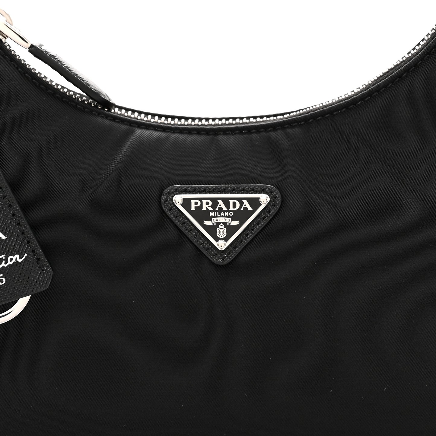 Tessuto Nylon Saffiano Mini Re-Edition 2000 Bag Black