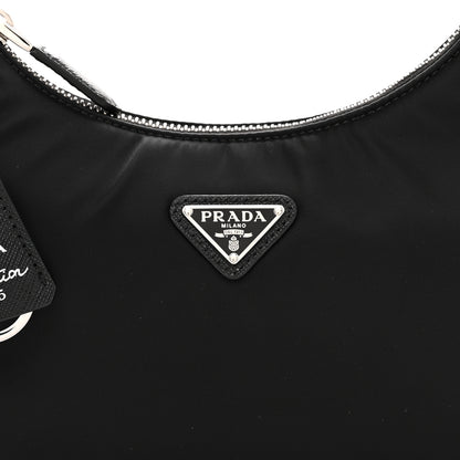 Prada Tessuto Nylon Saffiano Mini Re-Edition 2000 Bag Black 8 of 11