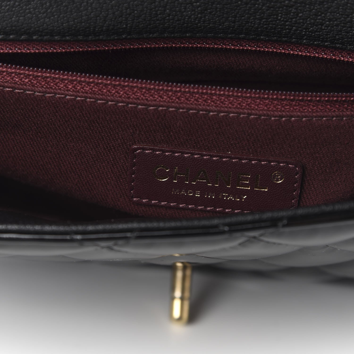 Chanel Patent Goatskin Quilted Medium CC Eyelet Flap Black 8 of 10