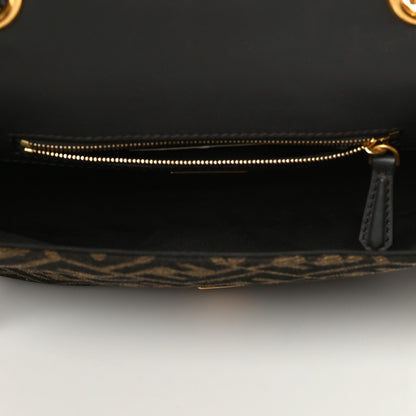 Fendi Fabric Jacquard FF 1974 Midi Chain Baguette Tobacco Moro 5 of 10