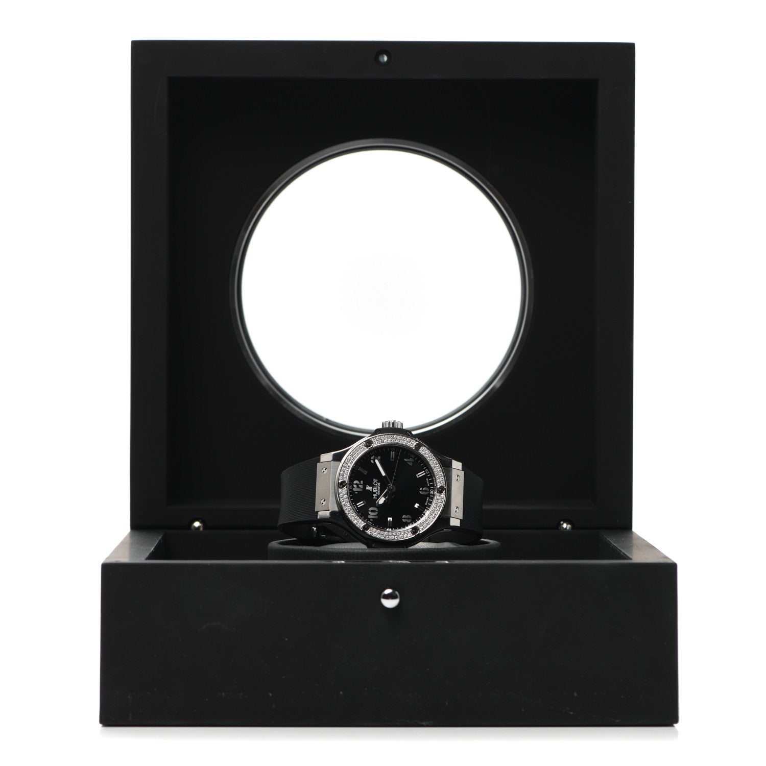 Hublot Stainless Steel Rubber Diamond Pave Bezel 38mm Big Bang Quartz Watch Black 361.SX.1270.RX.1104 6 of 6