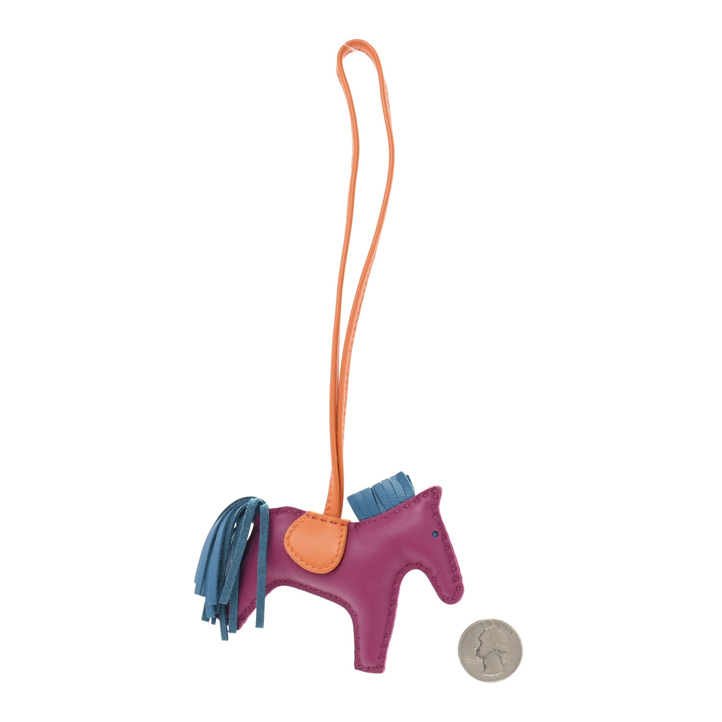 Milo Lambskin Grigri Rodeo Horse Bag Charm PM Tosca Bleu Izmir Orange