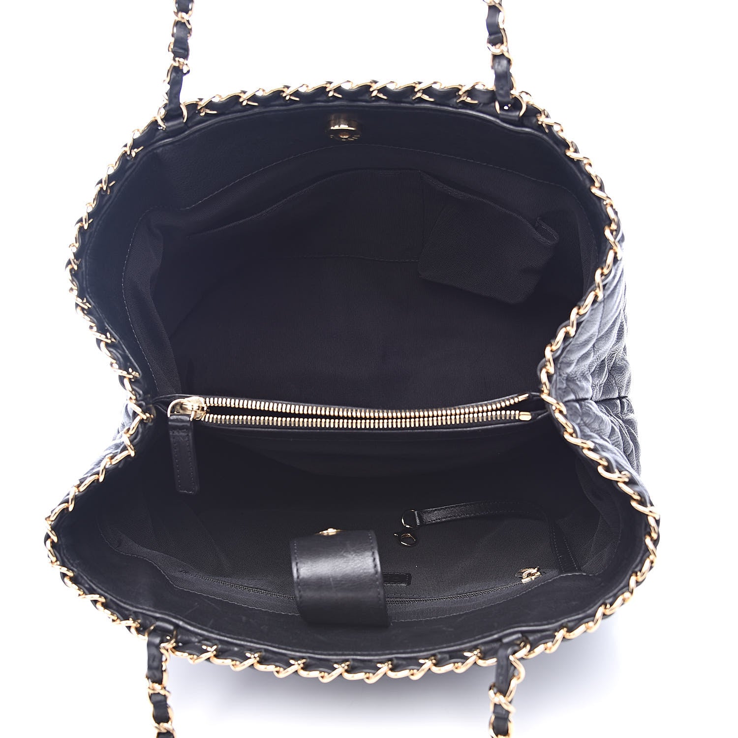 Chanel Calfskin Quilted Small Chain Me Tote Black 5 of 16