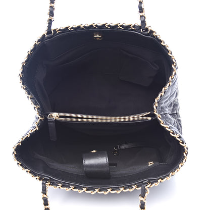 Chanel Calfskin Quilted Small Chain Me Tote Black 5 of 16