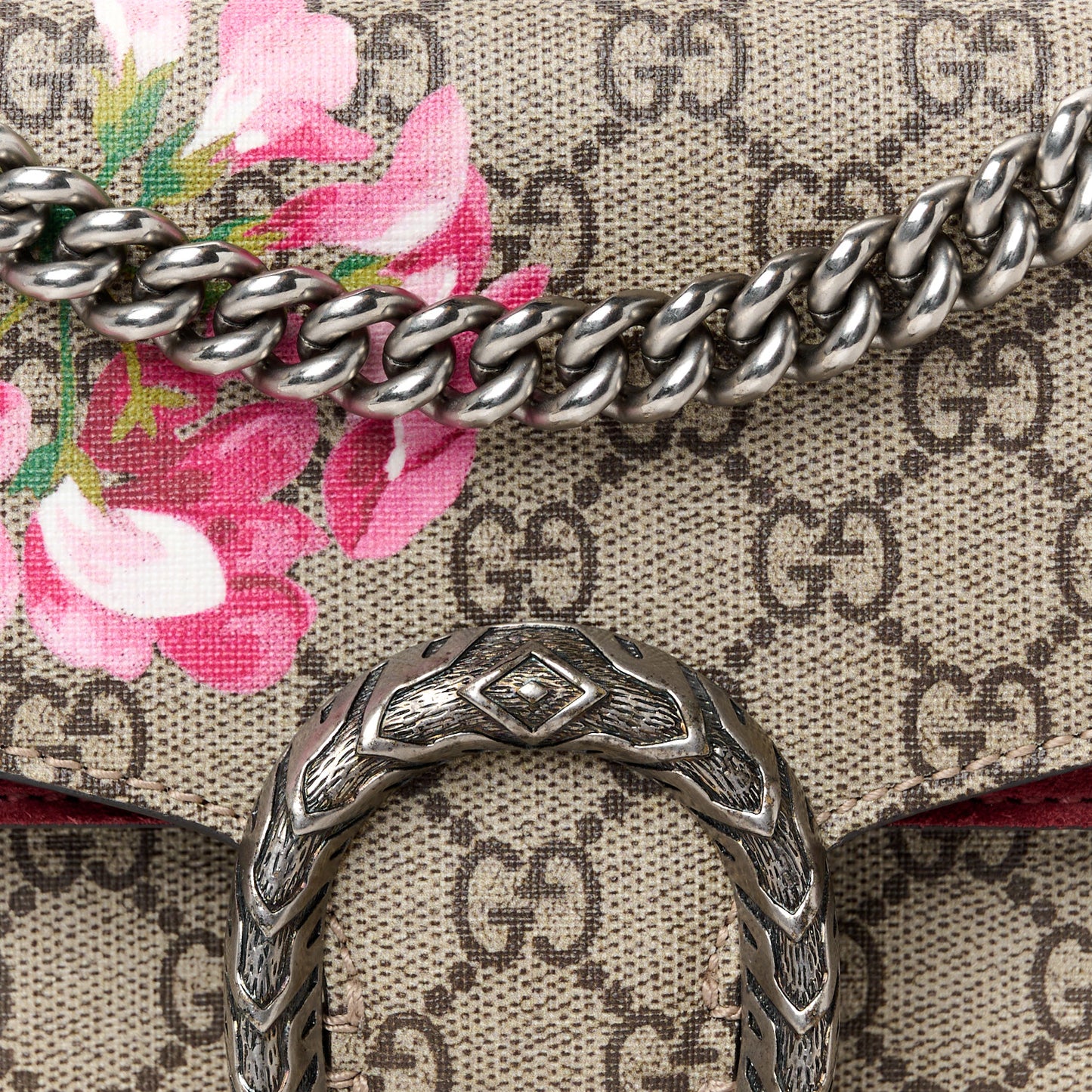 GG Supreme Monogram Blooms Small Dionysus Shoulder Bag Beige Multicolor Dry Rose