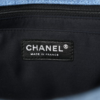 Chanel Denim Embroidered Medium Perfume Bottle Flap Light Blue 6 of 11