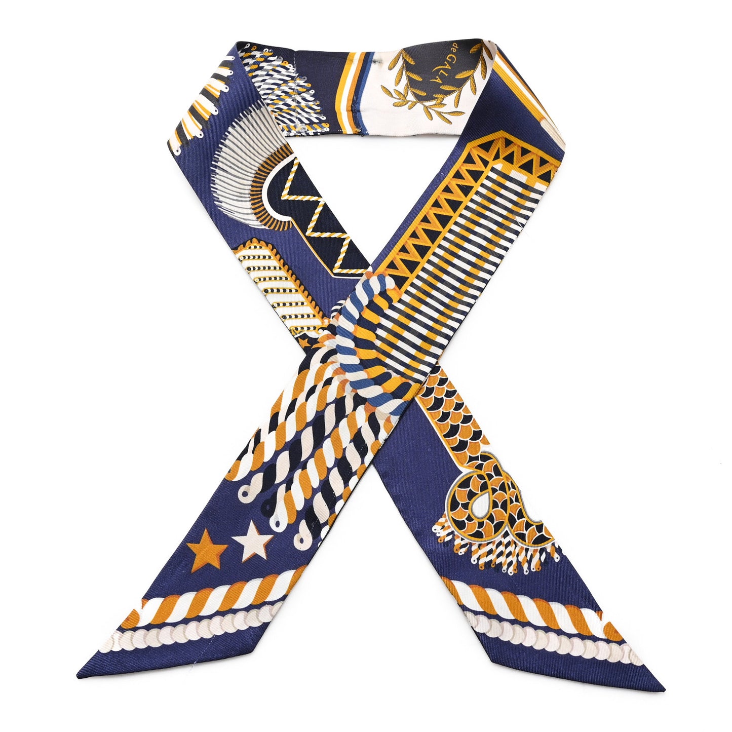 Silk Epaulettes De Gala Twilly Marine Gold White