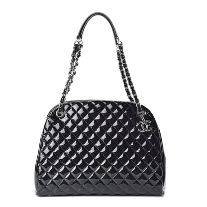 Chanel Patent Quilted Large Just Mademoiselle Bowling Bag Black 1 of 12