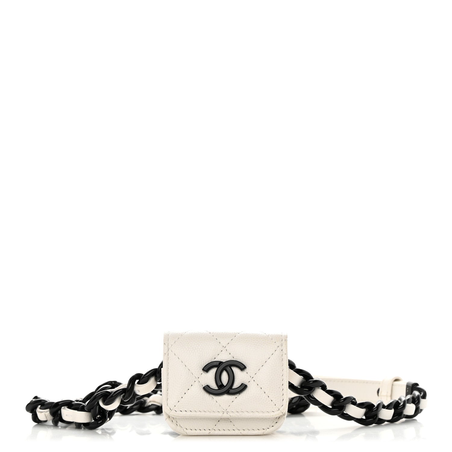 Chanel Caviar Quilted Airpods Pro Holder Belt White 1 of 14