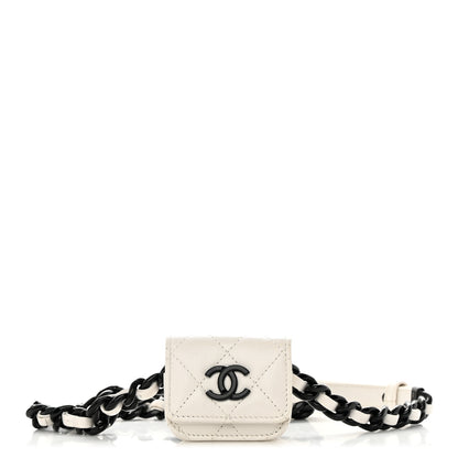 Chanel Caviar Quilted Airpods Pro Holder Belt White 1 of 14