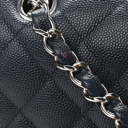 Chanel Caviar Quilted Medium Double Flap Navy 10 of 12