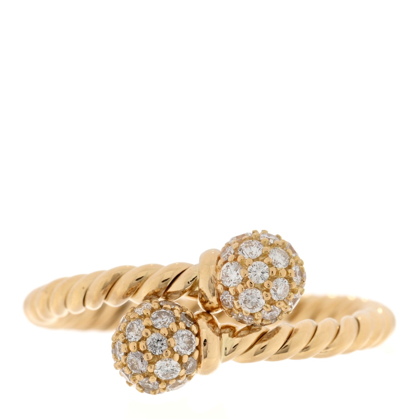 18K Yellow Gold Diamond Solari Bypass Ring 53 6.5