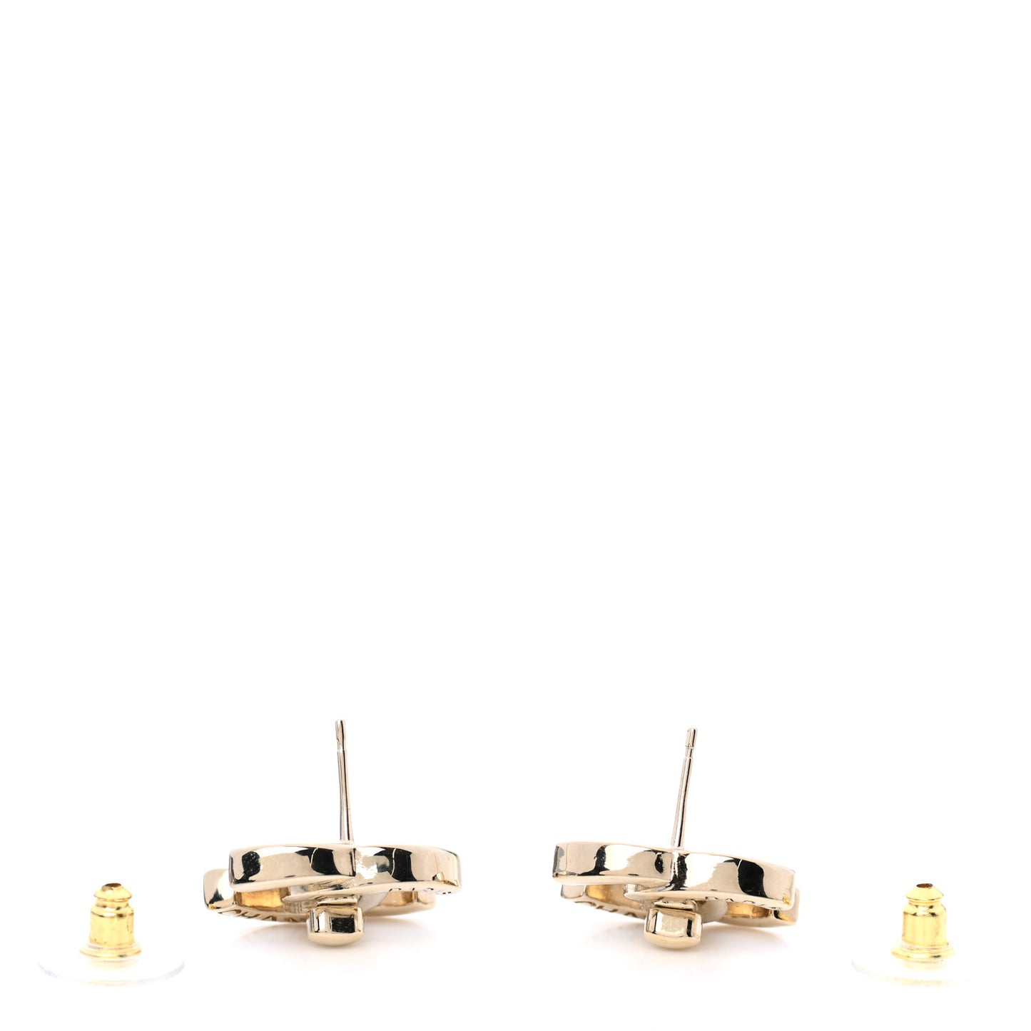 Metal Logo CC Turnlock Earrings Gold