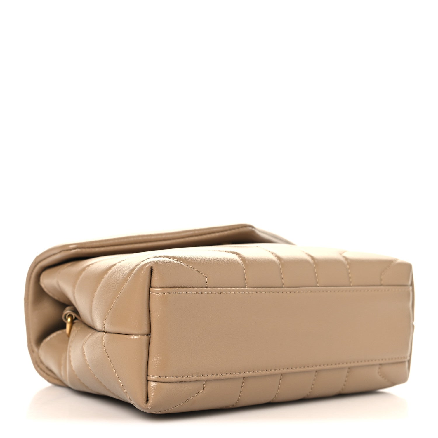 Saint Laurent Calfskin Y Quilted Monogram Toy Loulou Crossbody Bag Dark Beige 4 of 10