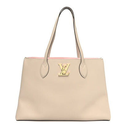 Louis Vuitton Grained Calfskin Lockme Shopper Greige 1 of 11
