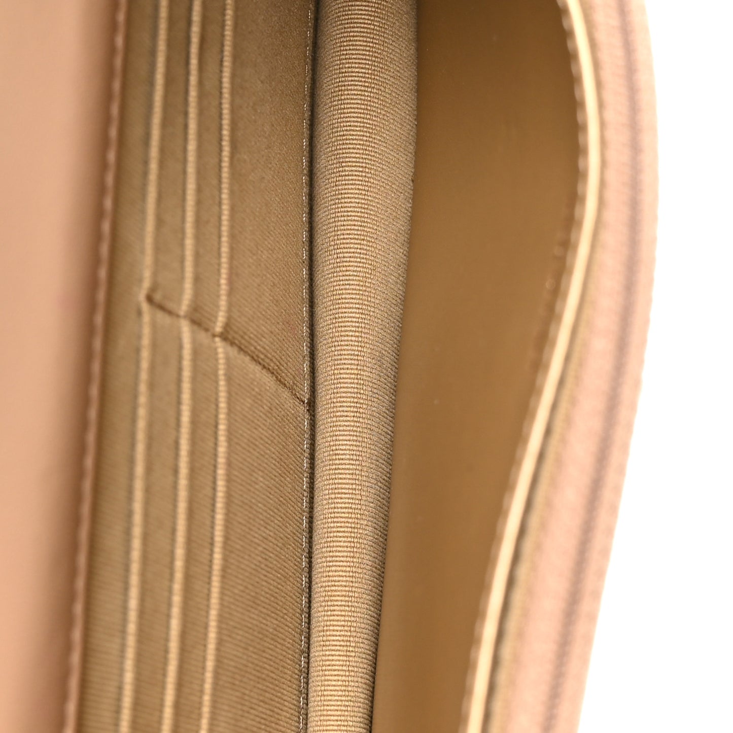 Lambskin Quilted CC Pearl Crush Wallet on Chain WOC Beige