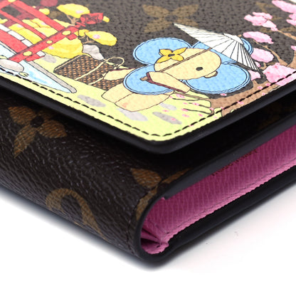 Louis Vuitton Monogram 2021 Christmas Animation Japanese Garden Victorine Wallet Wisteria Pink 9 of 9
