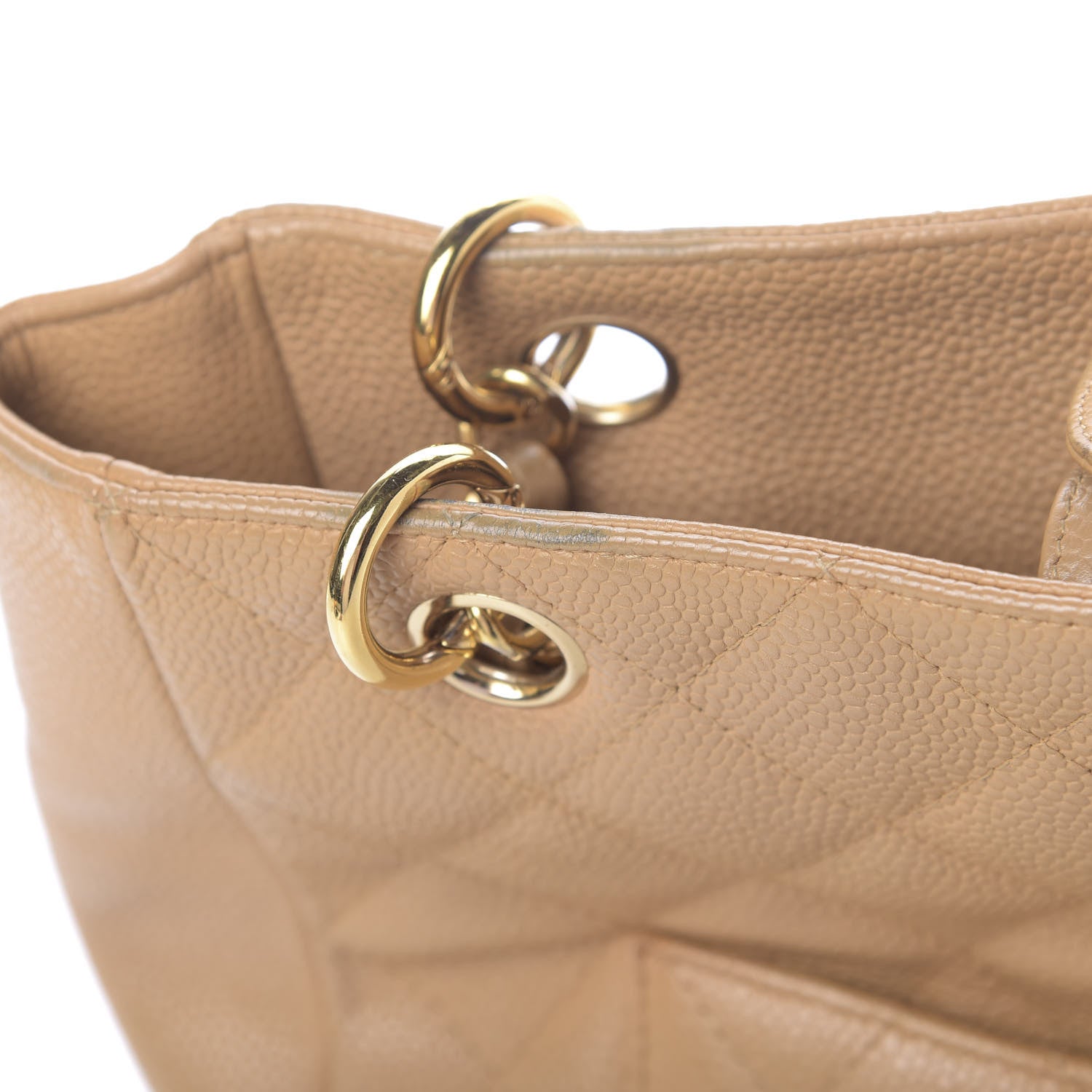 Chanel Caviar Quilted Petit Shopping Tote PST Dark Beige 15 of 18