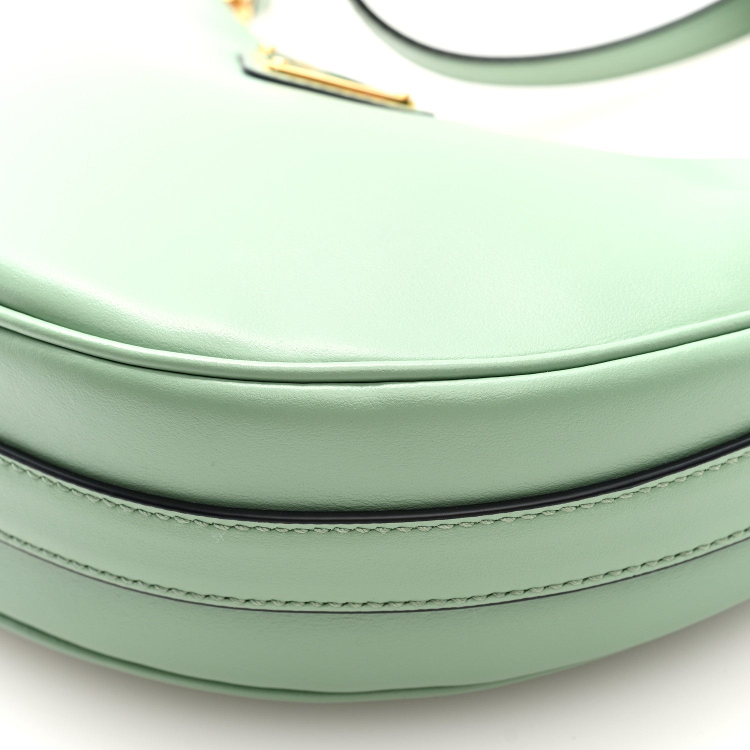 Prada Soft Calfskin Arque Shoulder Bag Green 9 of 9