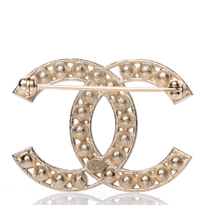Chanel Crystal CC Brooch Light Gold 3 of 4