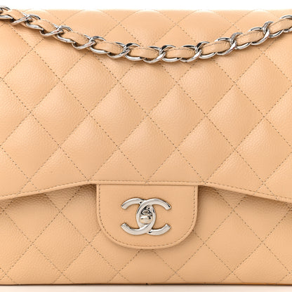 Chanel Caviar Quilted Jumbo Double Flap Beige 8 of 13
