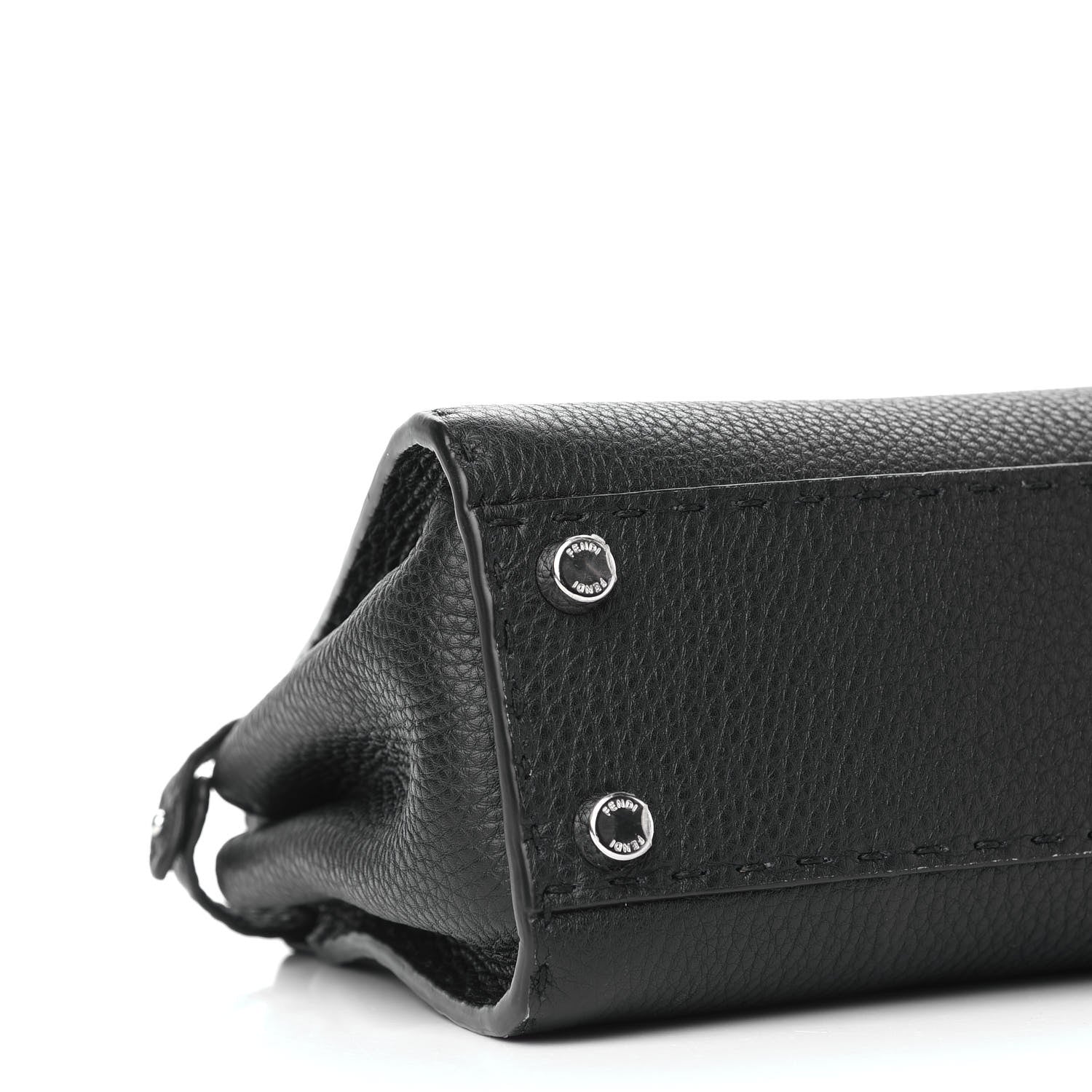 Fendi Cuoio Romano Selleria Bi-Color Mini Peekaboo Iconic Satchel Black Mou 7 of 8
