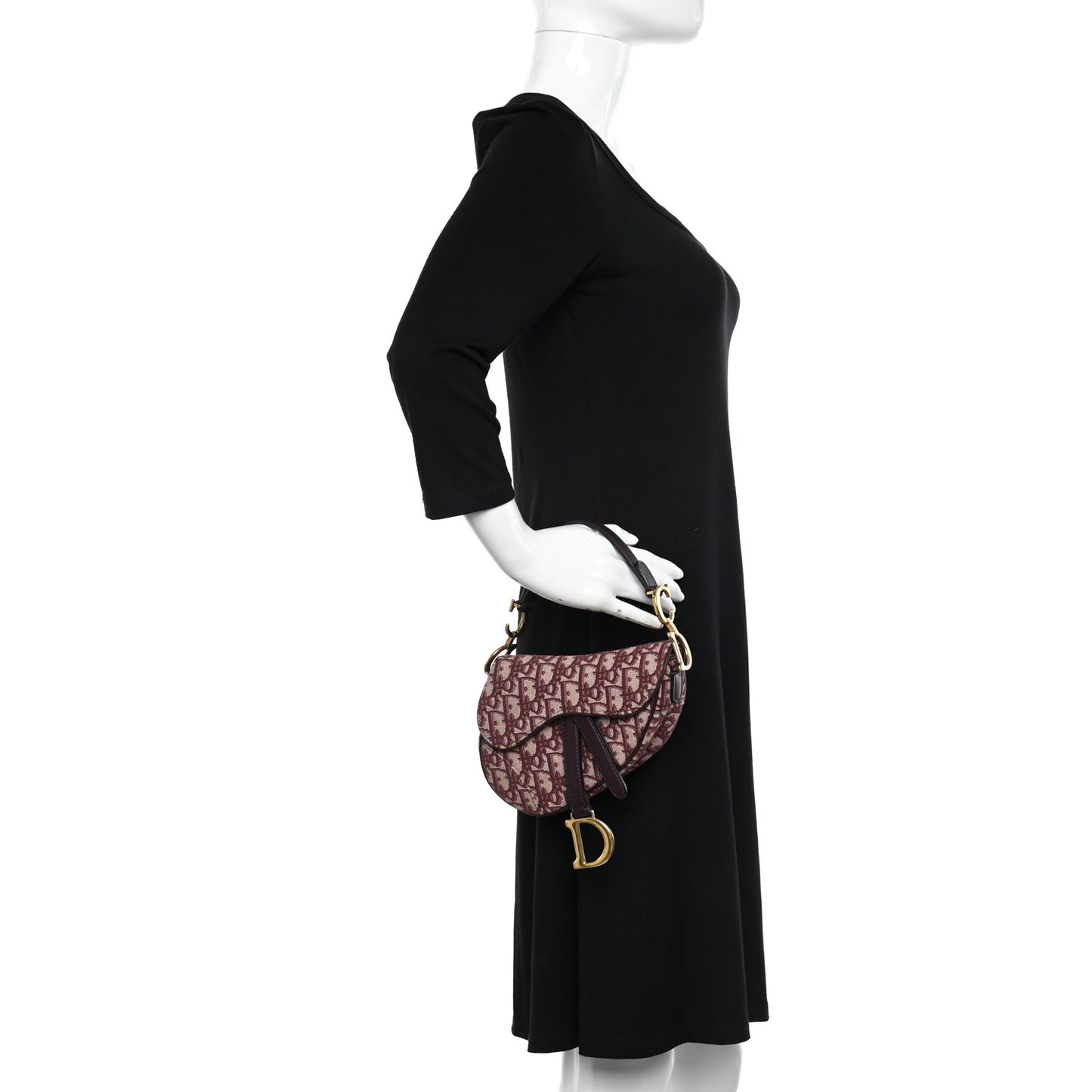 Oblique Mini Saddle Bag Burgundy