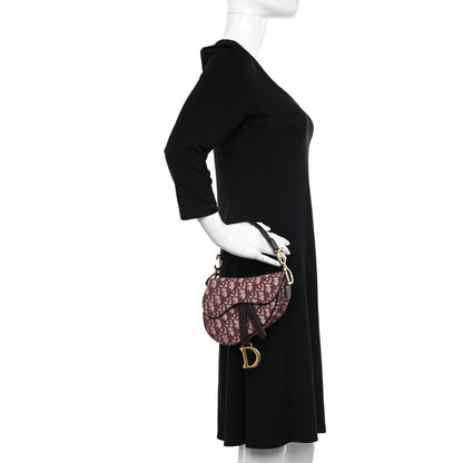 Christian Dior Oblique Mini Saddle Bag Burgundy 2 of 12