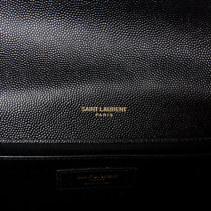 Saint Laurent Grain De Poudre Medium Classic Monogram Kate Satchel Black 6 of 12