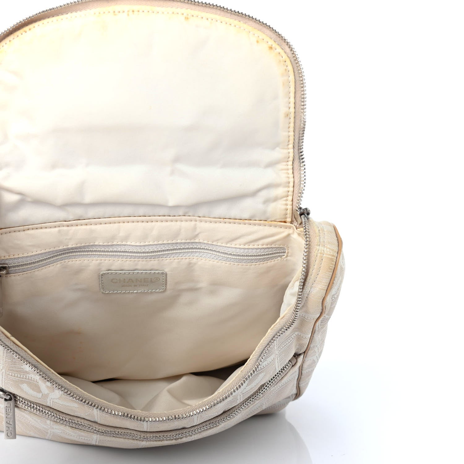 Chanel Nylon Travel Backpack Beige 4 of 9
