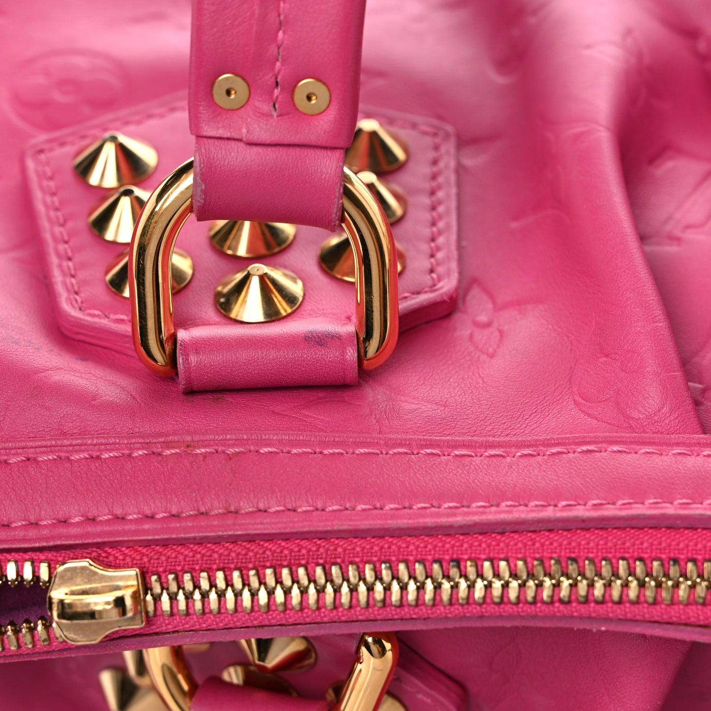 Calfskin Embossed Courtney MM Fuchsia