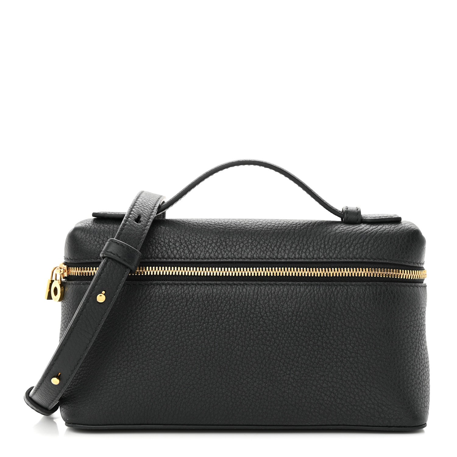 Loro Piana Grained Calfskin L19 Extra Pocket Pouch Black 1 of 9