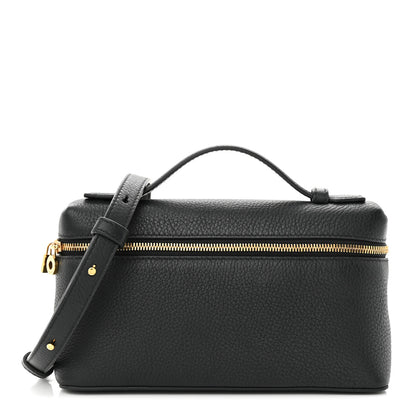 Loro Piana Grained Calfskin L19 Extra Pocket Pouch Black 1 of 9