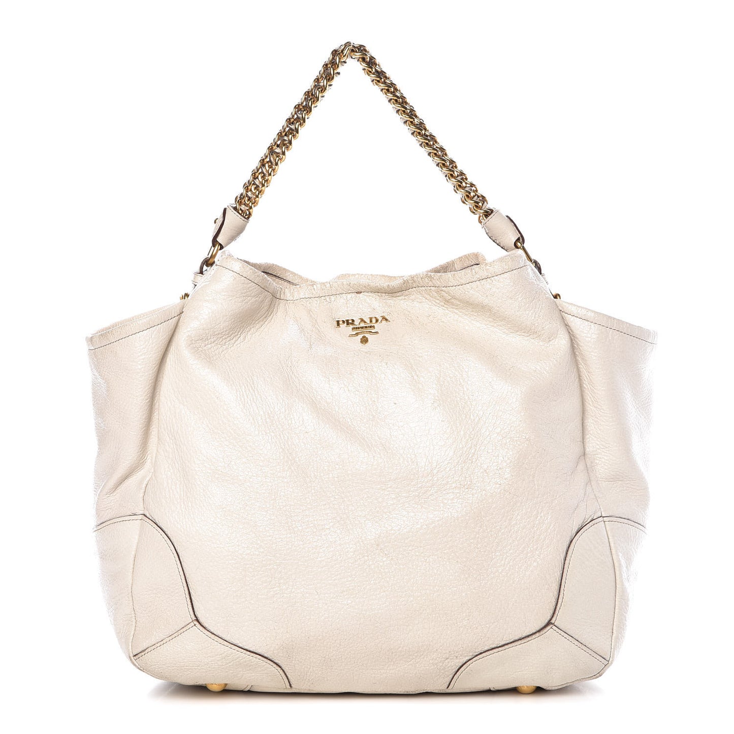 Cervo Lux Chain Shoulder Bag Talco