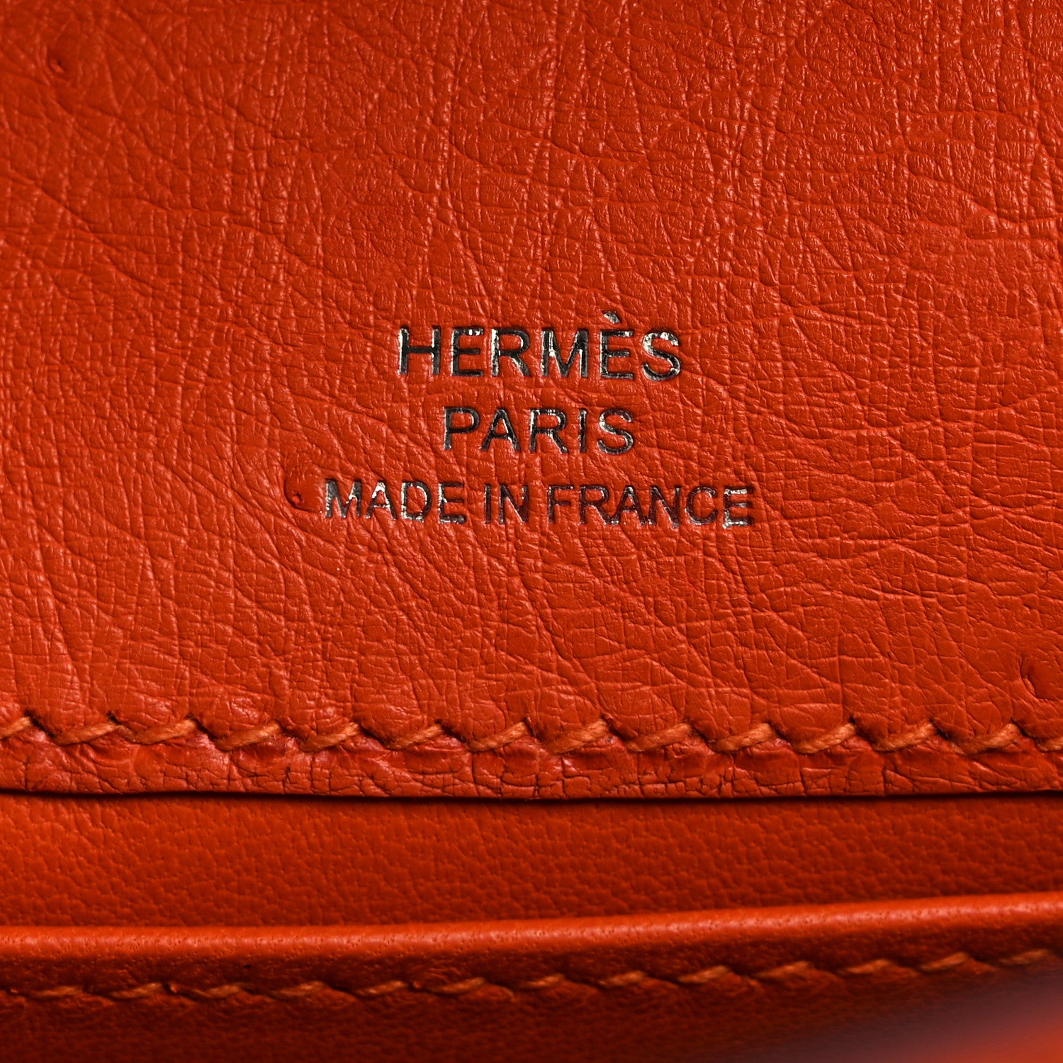Hermes Ostrich Kelly Pochette Clutch Orange 6 of 11