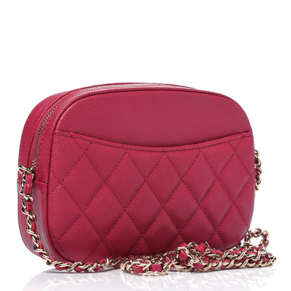 Chanel Caviar Quilted Camera Case Dark Pink 2 of 5