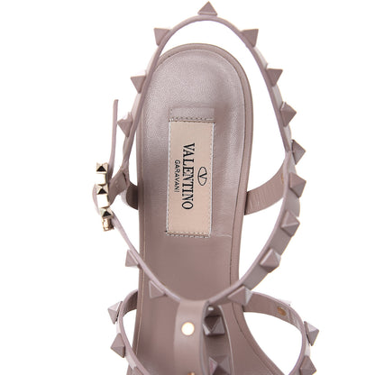 Valentino Garavani Calfskin Monochrome Rockstud 60mm City Sandals 37.5 Poudre 6 of 8