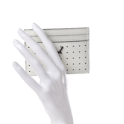 Saint Laurent Grain De Poudre Geo Print Card Case White Black 2 of 8
