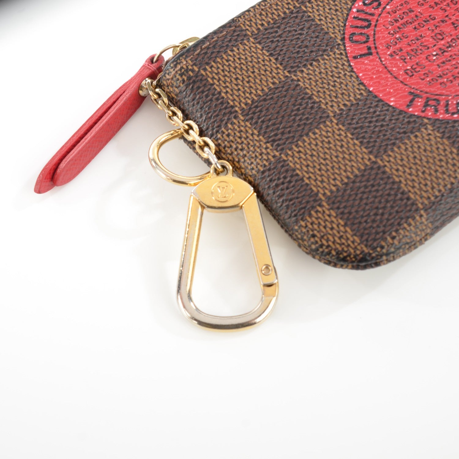 Louis Vuitton Damier Ebene Complice Trunks and Bags Key Pouch Red 9 of 12
