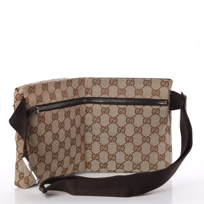 Gucci GG Monogram Double Pocket Belt Bag Dark Brown 3 of 8