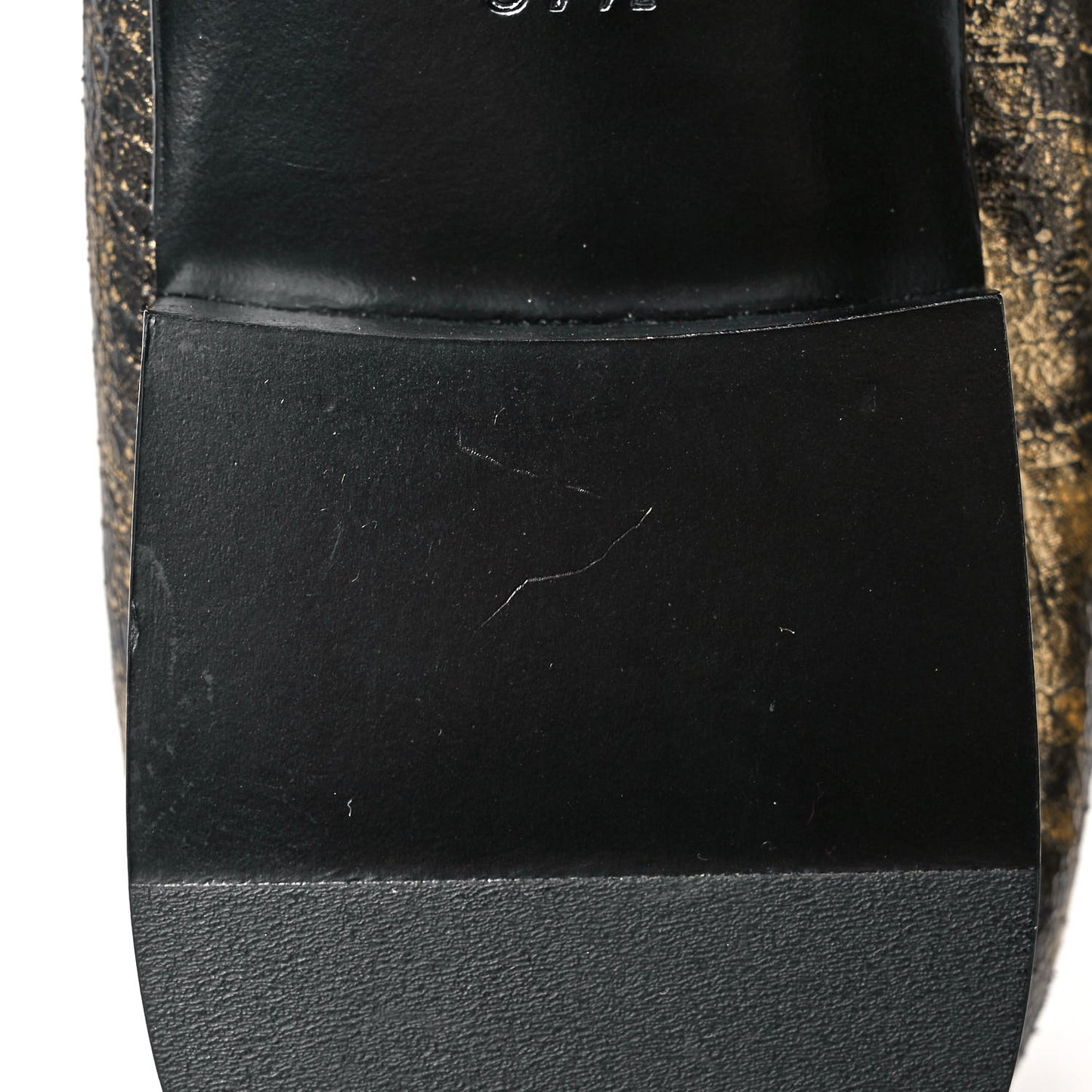 Laminated Goatskin Cap Toe CC Ballerina Flats 37.5 Gold