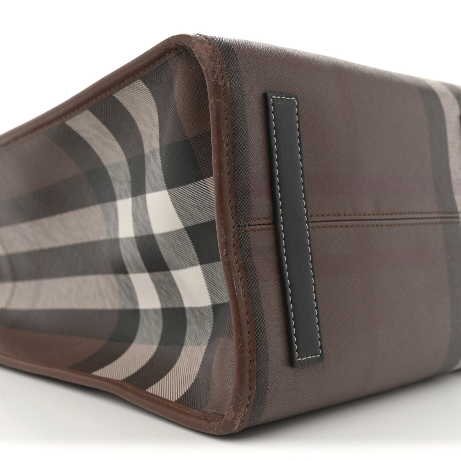 Burberry E-Canvas Check Calfskin Medium Freya Tote Dark Birch Brown 8 of 11