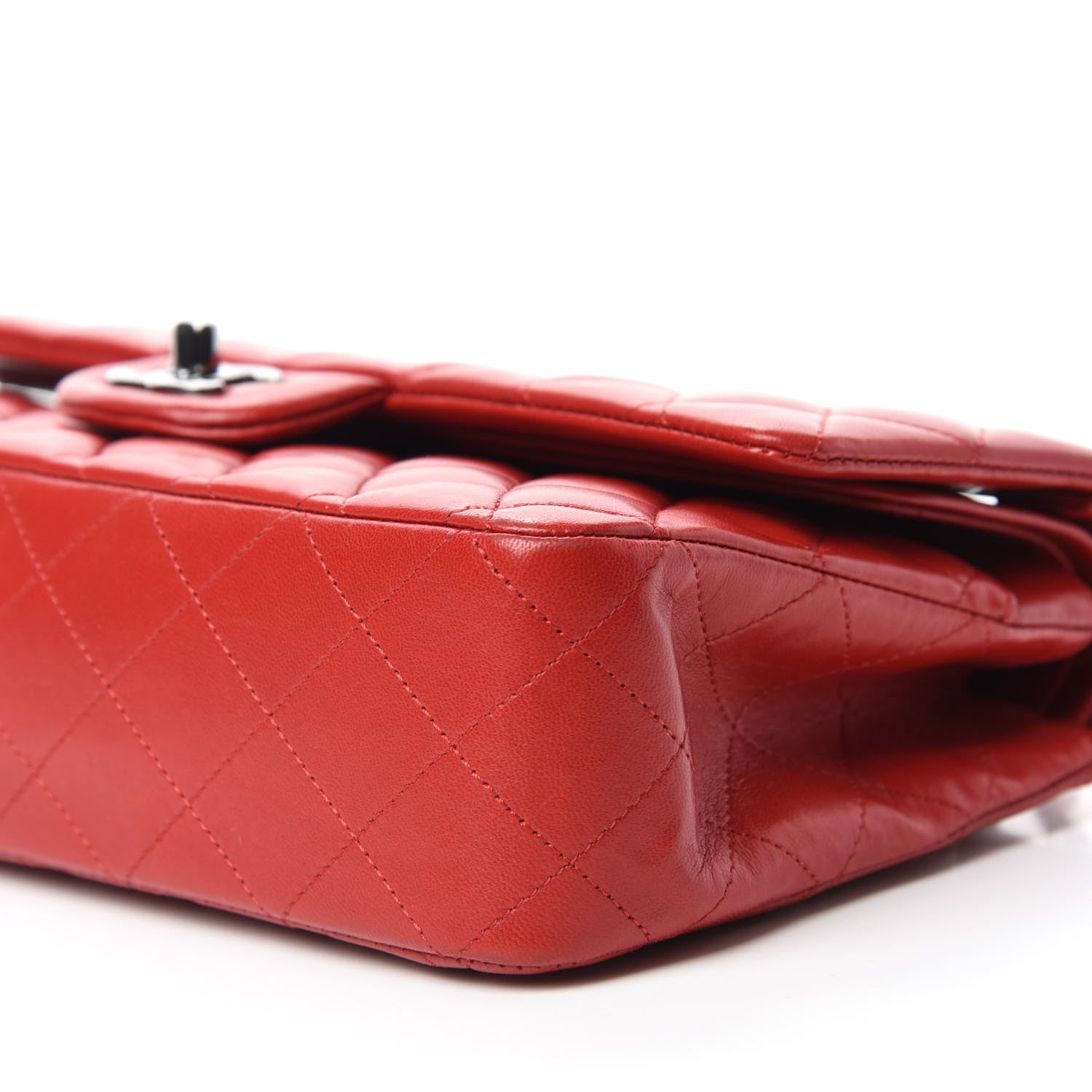 Chanel Lambskin Quilted Medium Double Flap Red 8 of 14