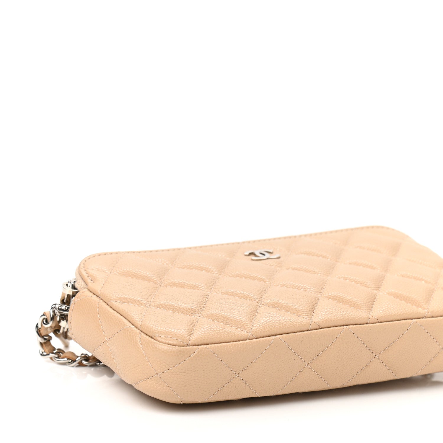 Chanel Caviar Quilted Small Clutch With Chain Beige 10 of 11